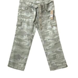 DKNY Cargo Pants 6 Green Camouflage Studded Cropped Casual Outdoor